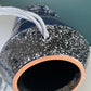 Mid Century Italian Cobalt Blue Silver Pottery Table Lamp Bitossi Ceramic 1960s 1970s