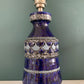 Mid Century Italian Cobalt Blue Silver Pottery Table Lamp Bitossi Ceramic 1960s 1970s