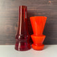 Lindshammar Swedish Orange Hooped Glass Vase 1960s 1970s Vintage Retro Scandinavian