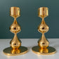 Asmussen 2 Drop Danish Gold Plated Candle Stick Holder 1970s Hamlet