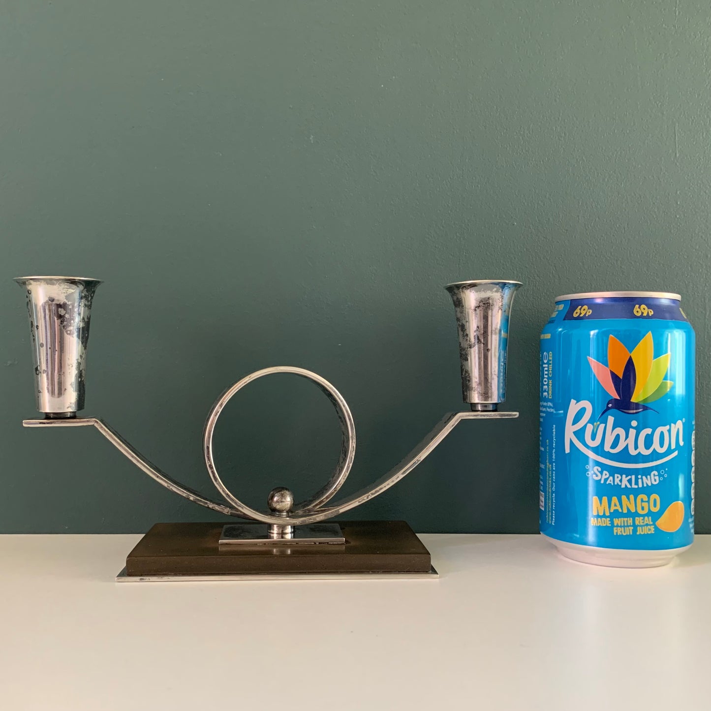 Art Deco Cohr Danish Silver Bronze Modernist Candle Holder Candleabra 1920s 1930s