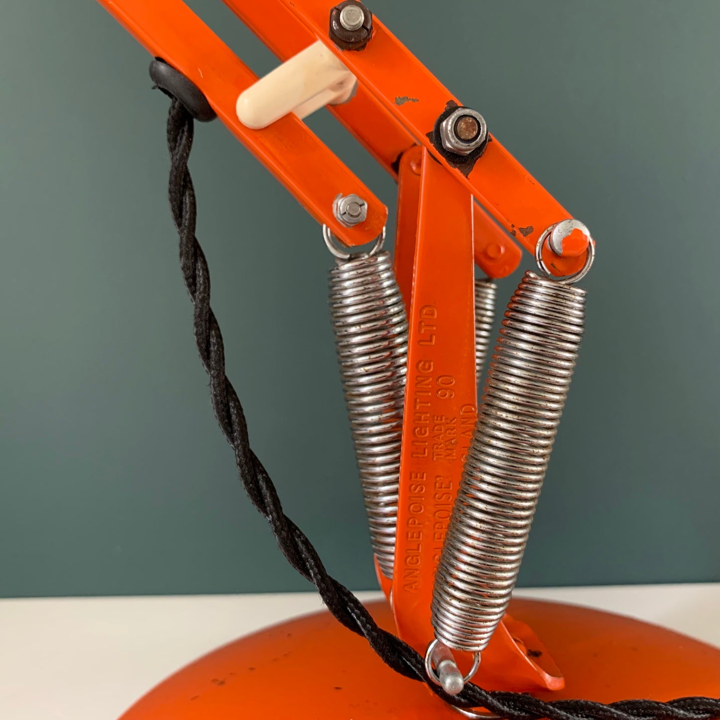 Vintage Orange Anglepoise Desk Office Lamp 1970s 1980s British Design