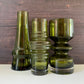 Riihimaki Olive Green Glass Vase Tulppaani Tamara Aladin Avocado Khaki 1970s Space Age