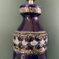 Mid Century Italian Cobalt Blue Silver Pottery Table Lamp Bitossi Ceramic 1960s 1970s