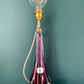 Large Val St Lambert Purple Crystal Glass Table Lamp 1960s 1970s