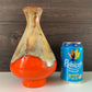 Mid Century Orange German Fat Lava Glaze Ceramic Jug Vase 1960s 1970s