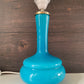 Mid Century Empoli Italian Teal Blue Turquoise Hooped Glass Table Lamp