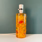 Shattaline British Yellow Orange Table Lamp Cracked Resin Crushed Ice Vintage Retro Atomic Era Shatterline