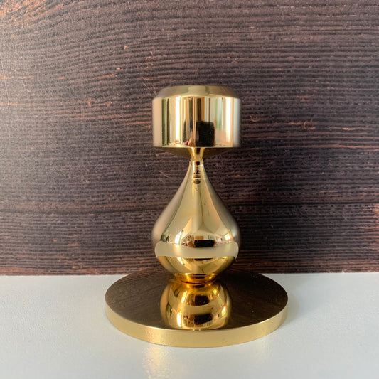 Asmussen 1 Drop Danish Gold Plated Candle Stick Holder 1970s Hamlet