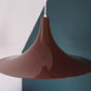 HUGE Vintage Danish Brown Semi Trumpet Pendant Lamp 1970s Retro Ceiling Light