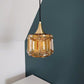 Danish Swedish Amber Glass Pendant Ceiling Lamp 1960s Retro Scandinavian Light