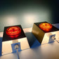 Pair (2) Danish Swedish Orange Glass Sconce Wall Lamps Lights Retro Vintage