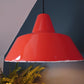 Louis Poulsen Danish Orange Enamel Pendant Workshop Ceiling Lamp Industrial Design 3