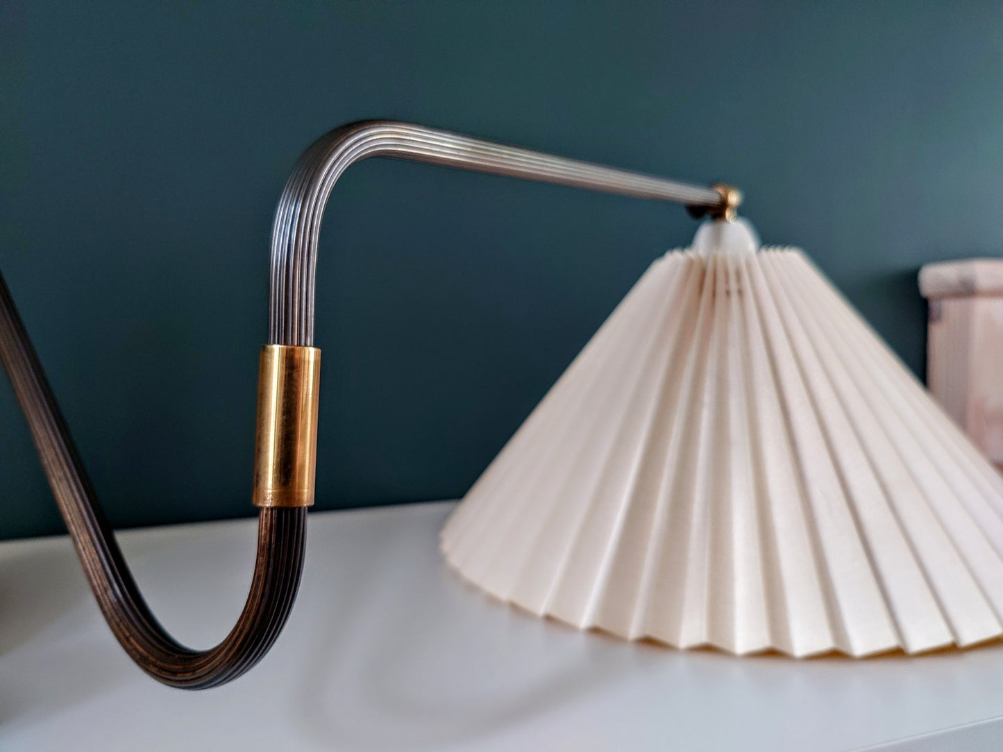 Danish Swivel Sconce Swing Arm Wall Lamp Vintage Le Klint Style Art Deco Brass Light