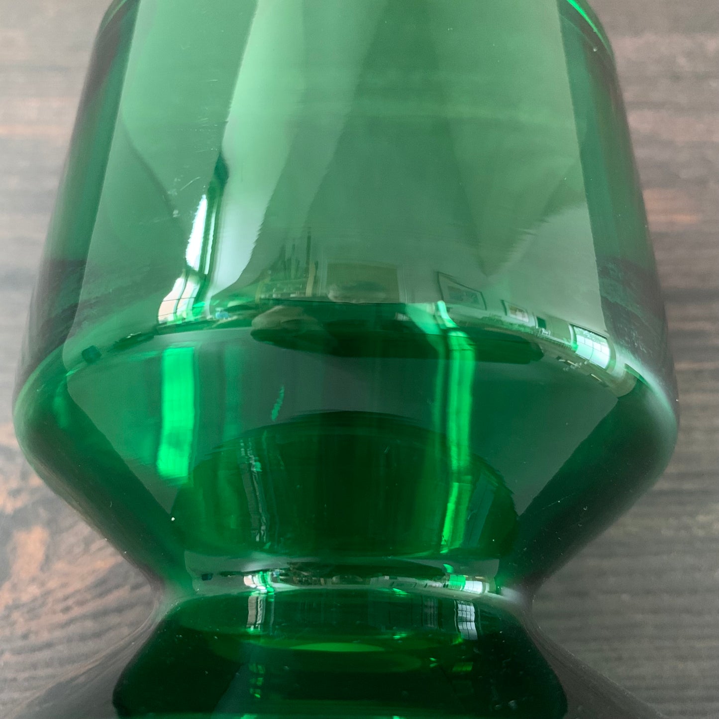 Riihimaki Emerald Green Glass Vase Tamara Aladin 1472 Vintage 1960s 1970s Scandinavian Finnish Retro
