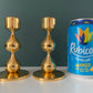 Asmussen 2 Drop Danish Gold Plated Candle Stick Holder 1970s Hamlet
