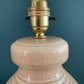 Vintage English Staffordshire Peach Ceramic Table Lamp Brentleigh Ware 1950s British