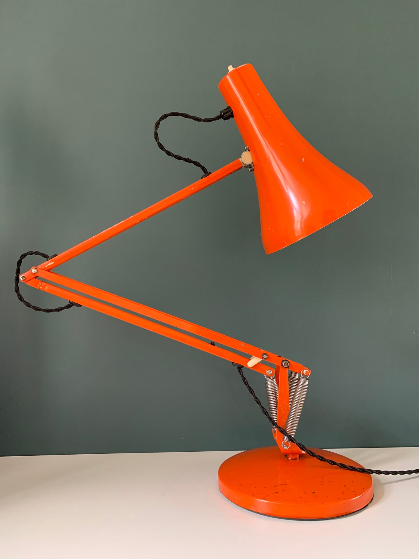 Vintage Orange Anglepoise Desk Office Lamp 1970s 1980s British Design
