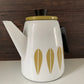 Cathrine Holm Olive Green Lotus Tea Coffee Pot 1960s Norwegian Scandinavian Scandi Style Design