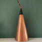 Mid Century Danish Solid Hammered Copper Cone Pendant Lamp Ceiling Light Scandinavian Industrial