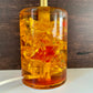 Shattaline British Yellow Orange Table Lamp Cracked Resin Crushed Ice Vintage Retro Atomic Era Shatterline