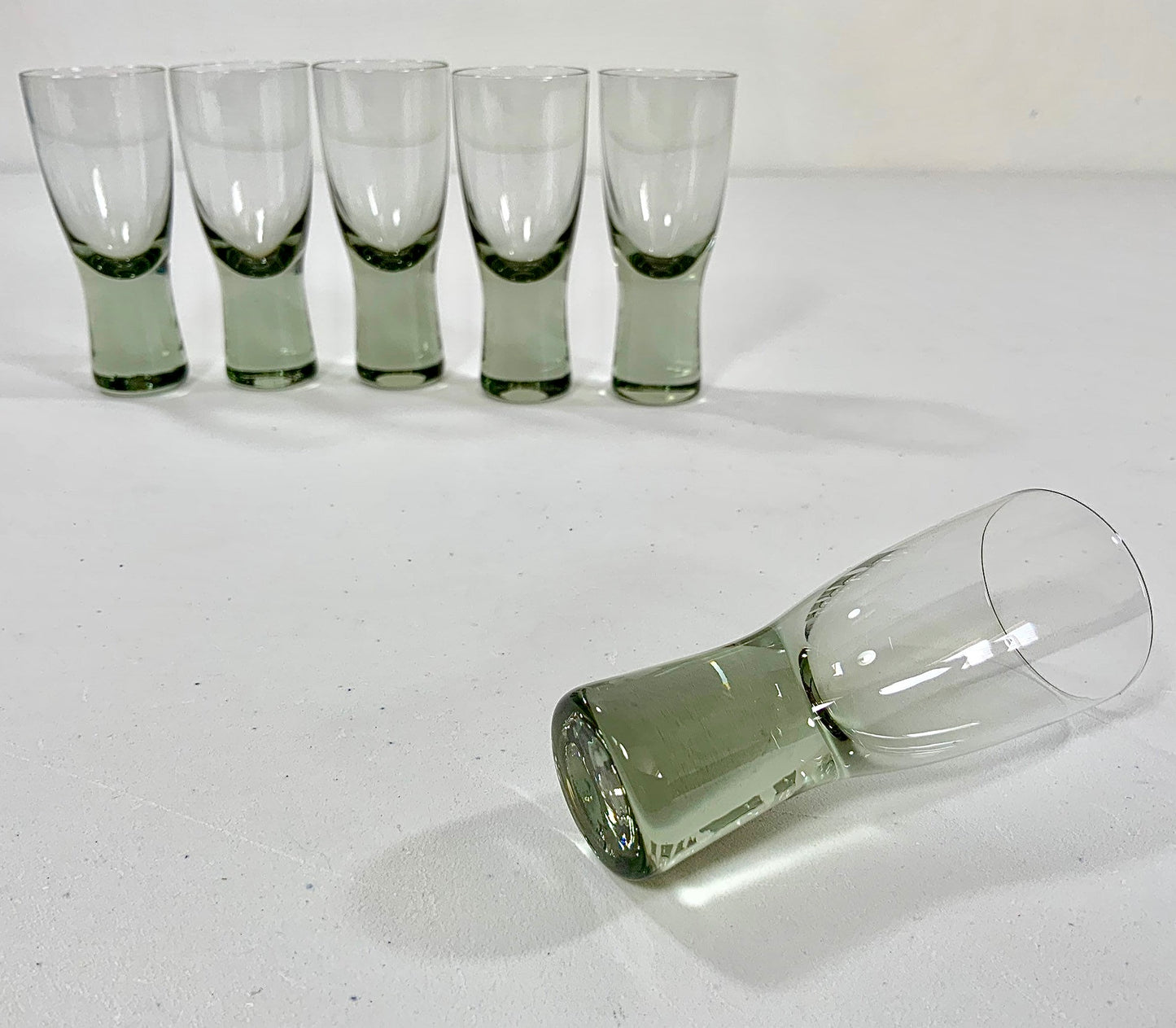 Vintage Holmegaard Canada Smoked Akvavit Shot Glasses Danish Modern Design Mens Presents