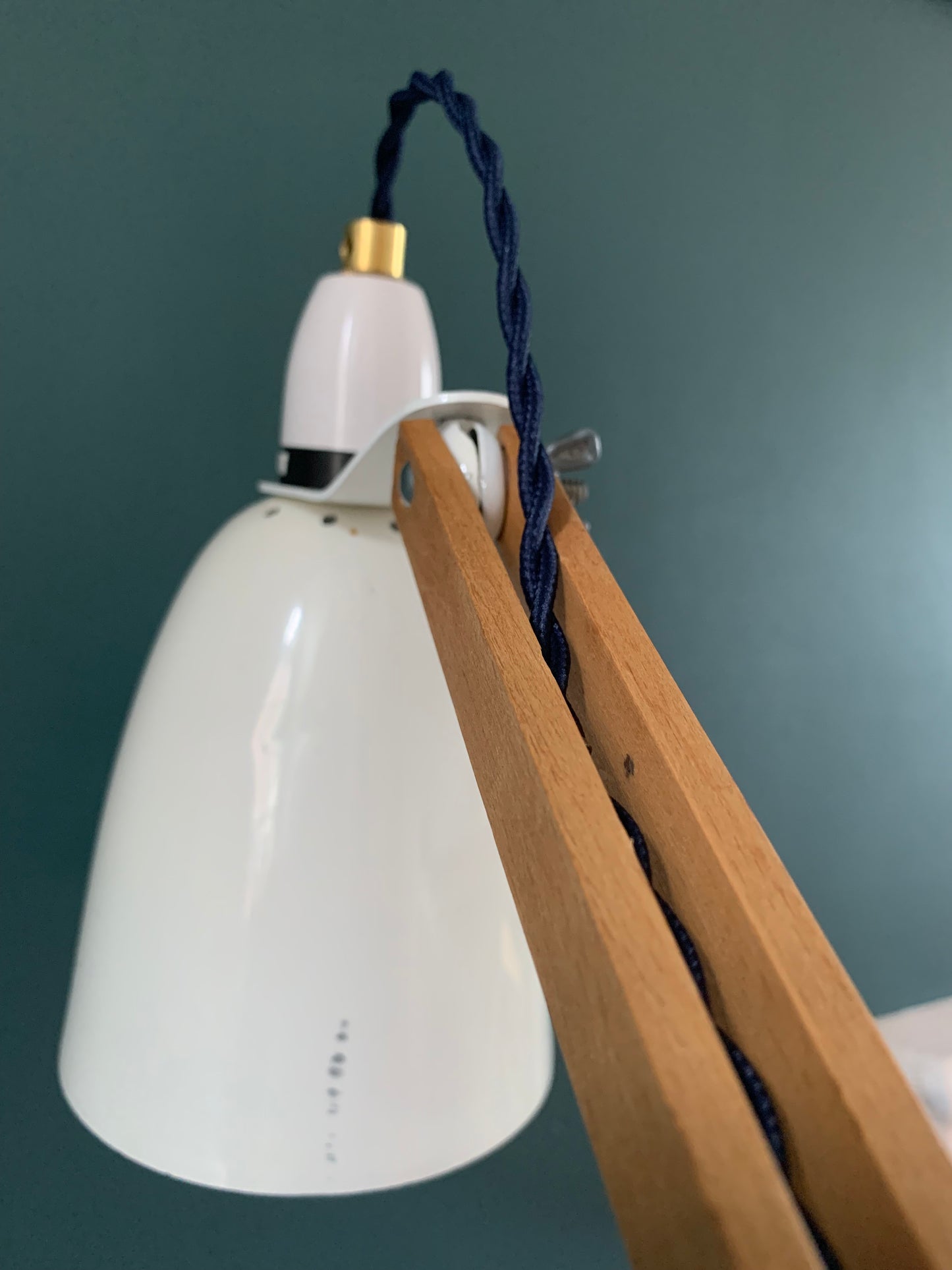 British 1970s White Maclamp Desk Lamp Retro Conran Design