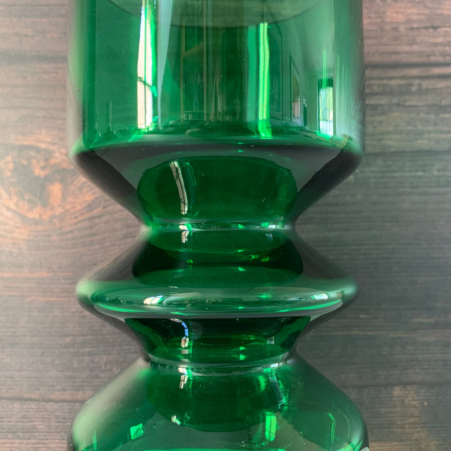 Riihimaki Emerald Green Glass Vase Tamara Aladin 1472 Vintage 1960s 1970s Scandinavian Finnish Retro