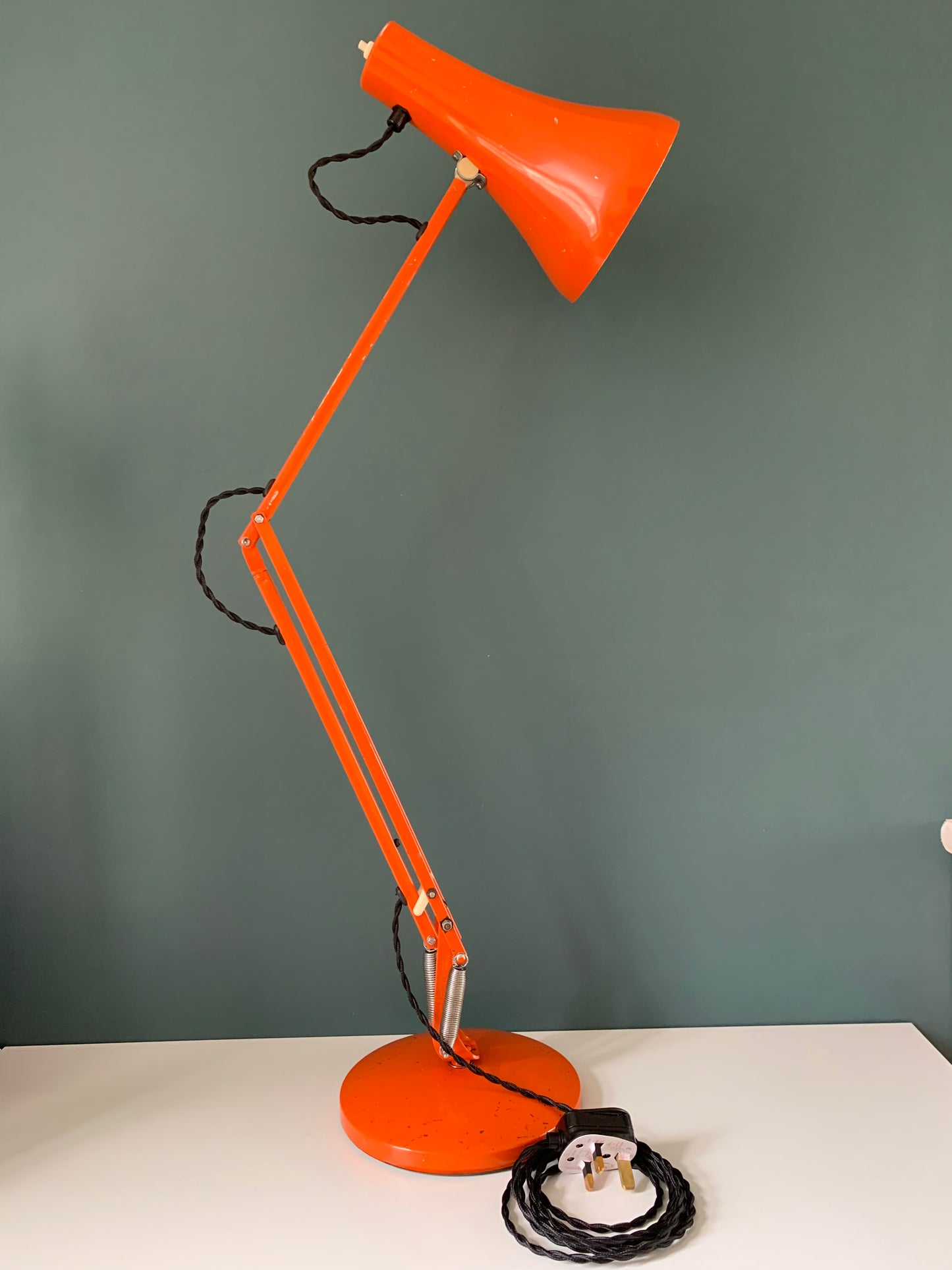 Vintage Orange Anglepoise Desk Office Lamp 1970s 1980s British Design