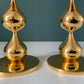 Asmussen 2 Drop Danish Gold Plated Candle Stick Holder 1970s Hamlet