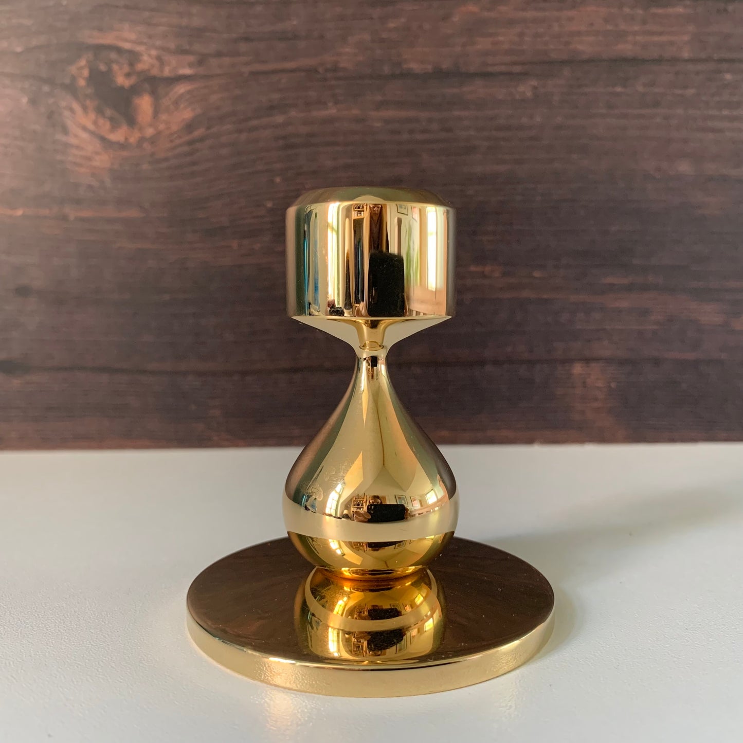 Asmussen 1 Drop Danish Gold Plated Candle Stick Holder 1970s Hamlet