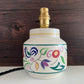 Vintage English Poole Pottery Floral Ceramic Table Lamp 1950s British