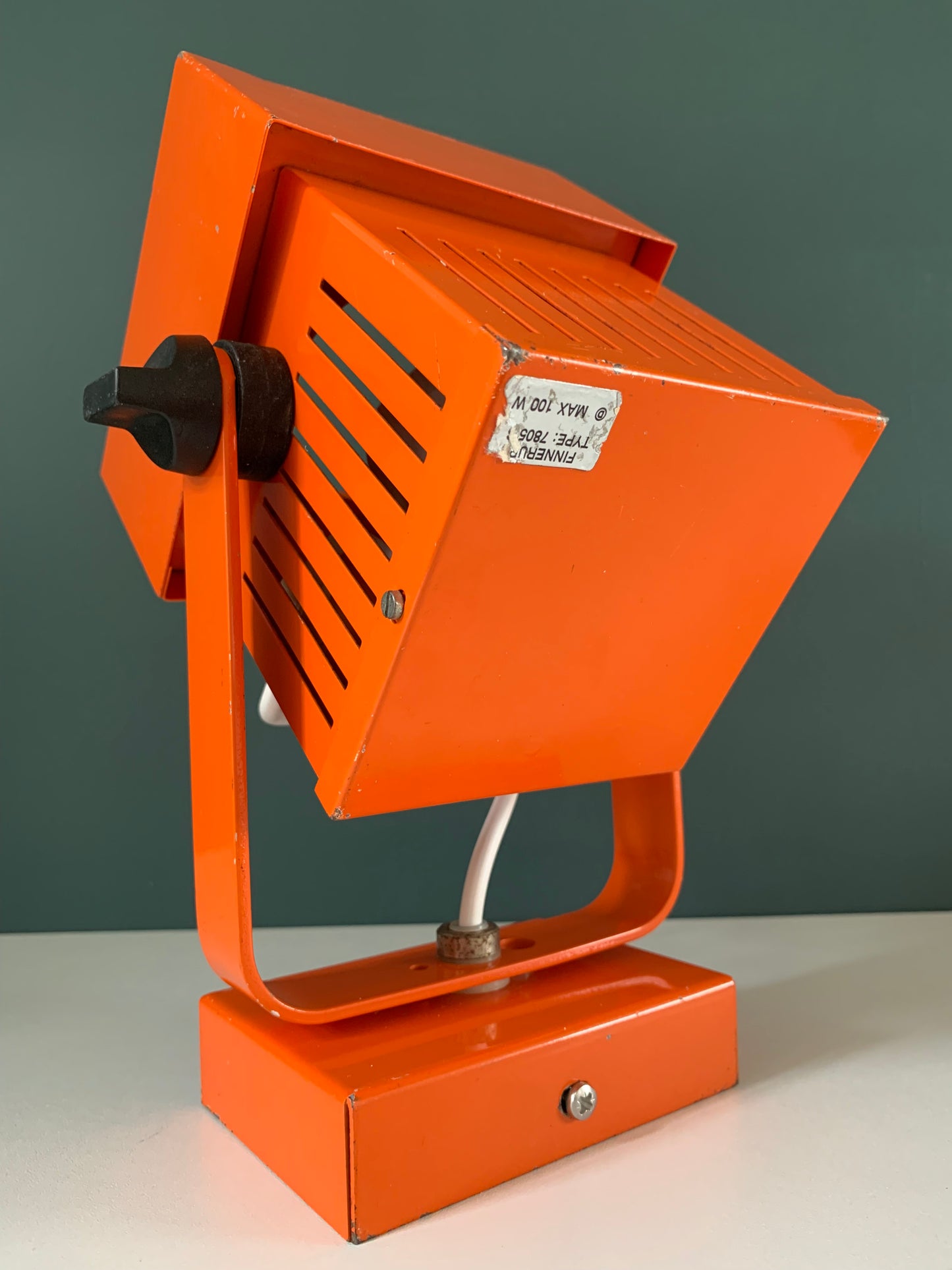 Vintage Danish Finnerup Orange Spot Light Ceiling Wall Lamp Industrial Design
