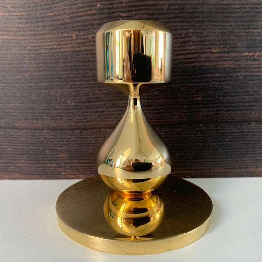 Asmussen 1 Drop Danish Gold Plated Candle Stick Holder 1970s Hamlet