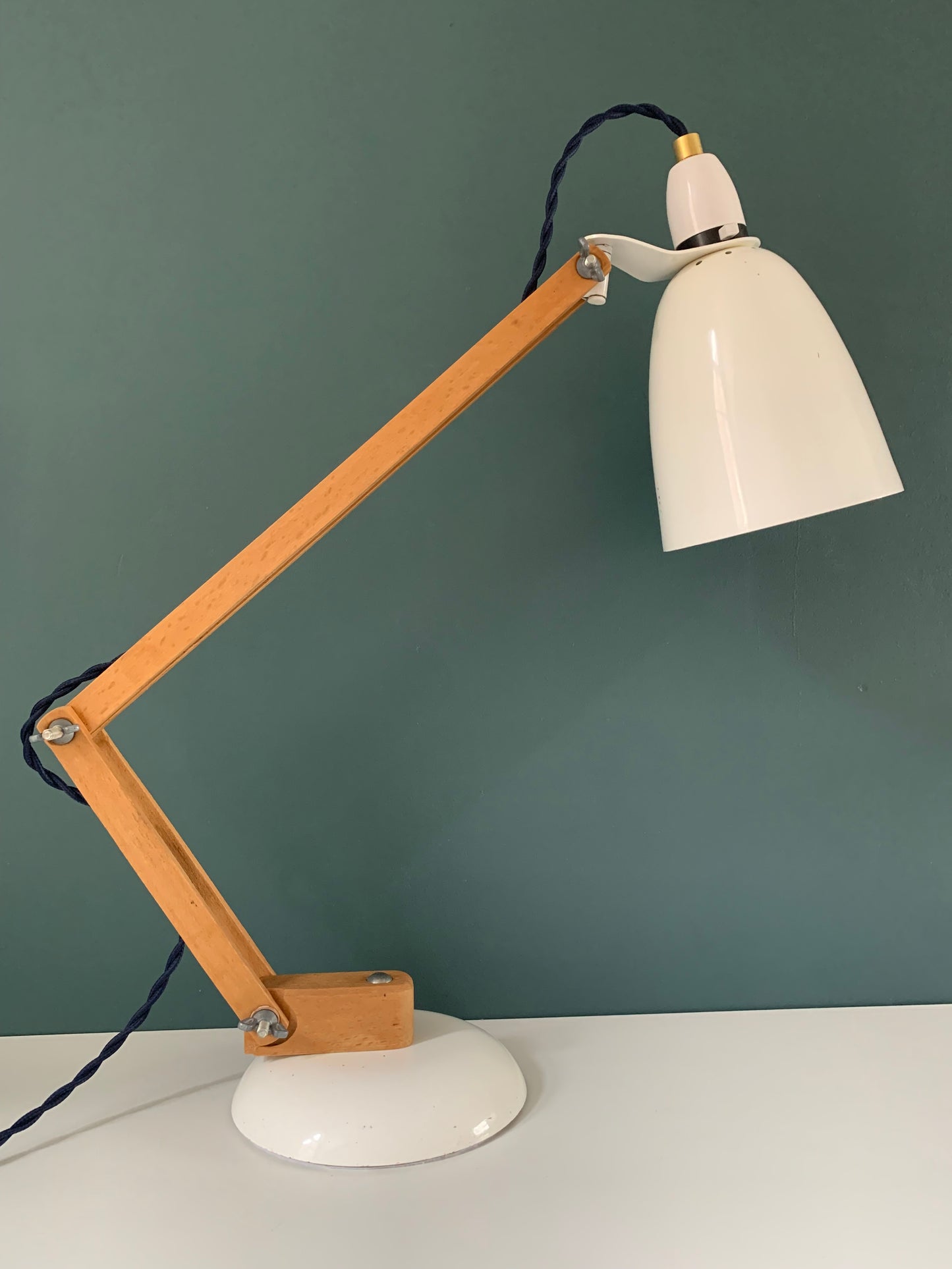 British 1970s White Maclamp Desk Lamp Retro Conran Design