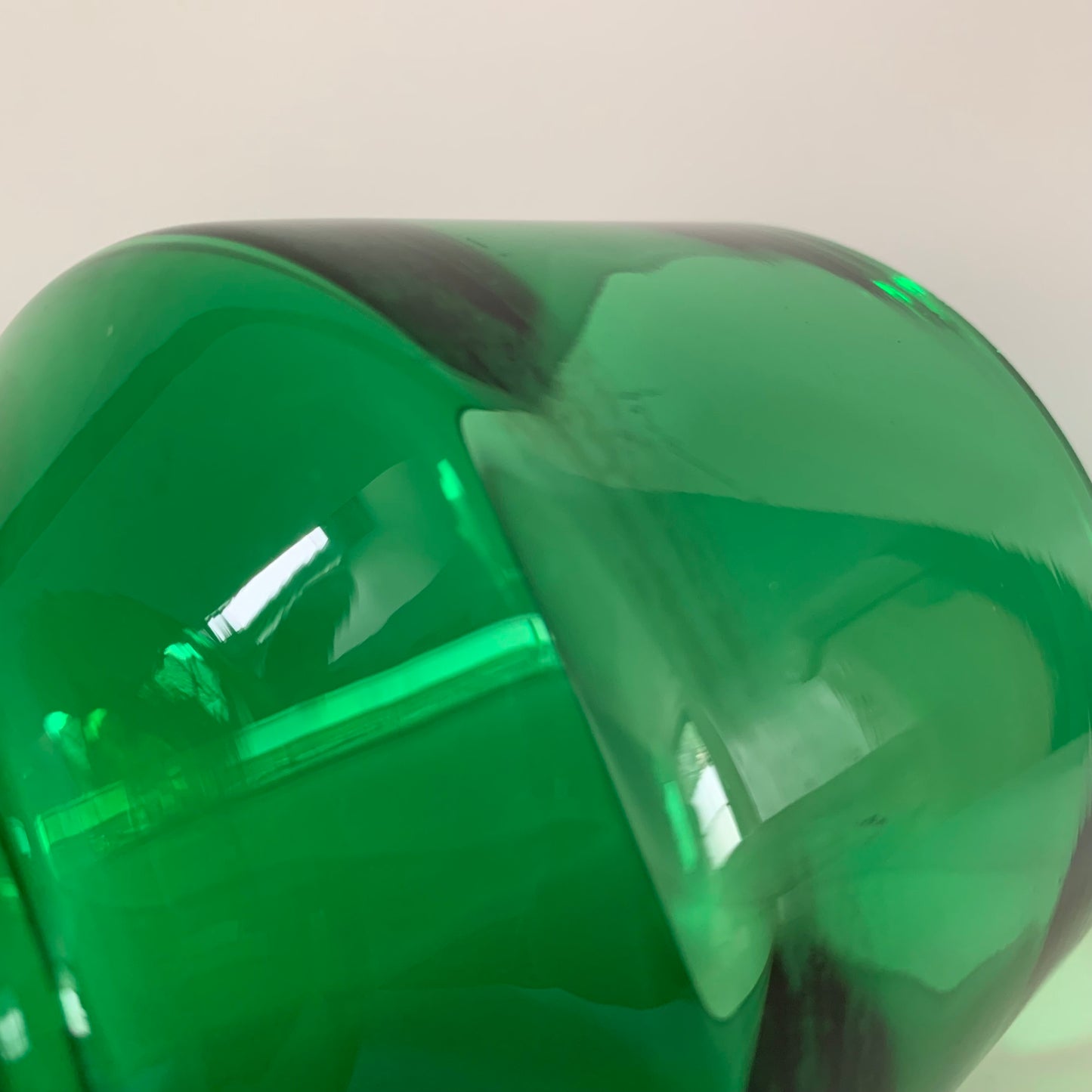 Riihimaki Emerald Green Glass Vase Tamara Aladin 1472 Vintage 1960s 1970s Scandinavian Finnish Retro