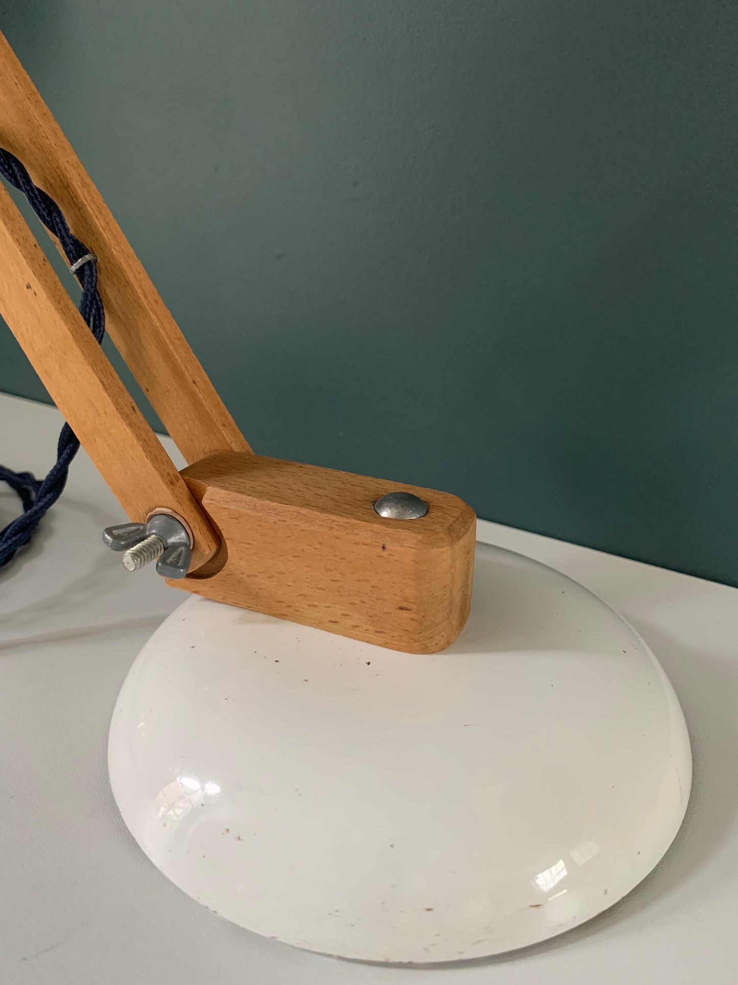 British 1970s White Maclamp Desk Lamp Retro Conran Design