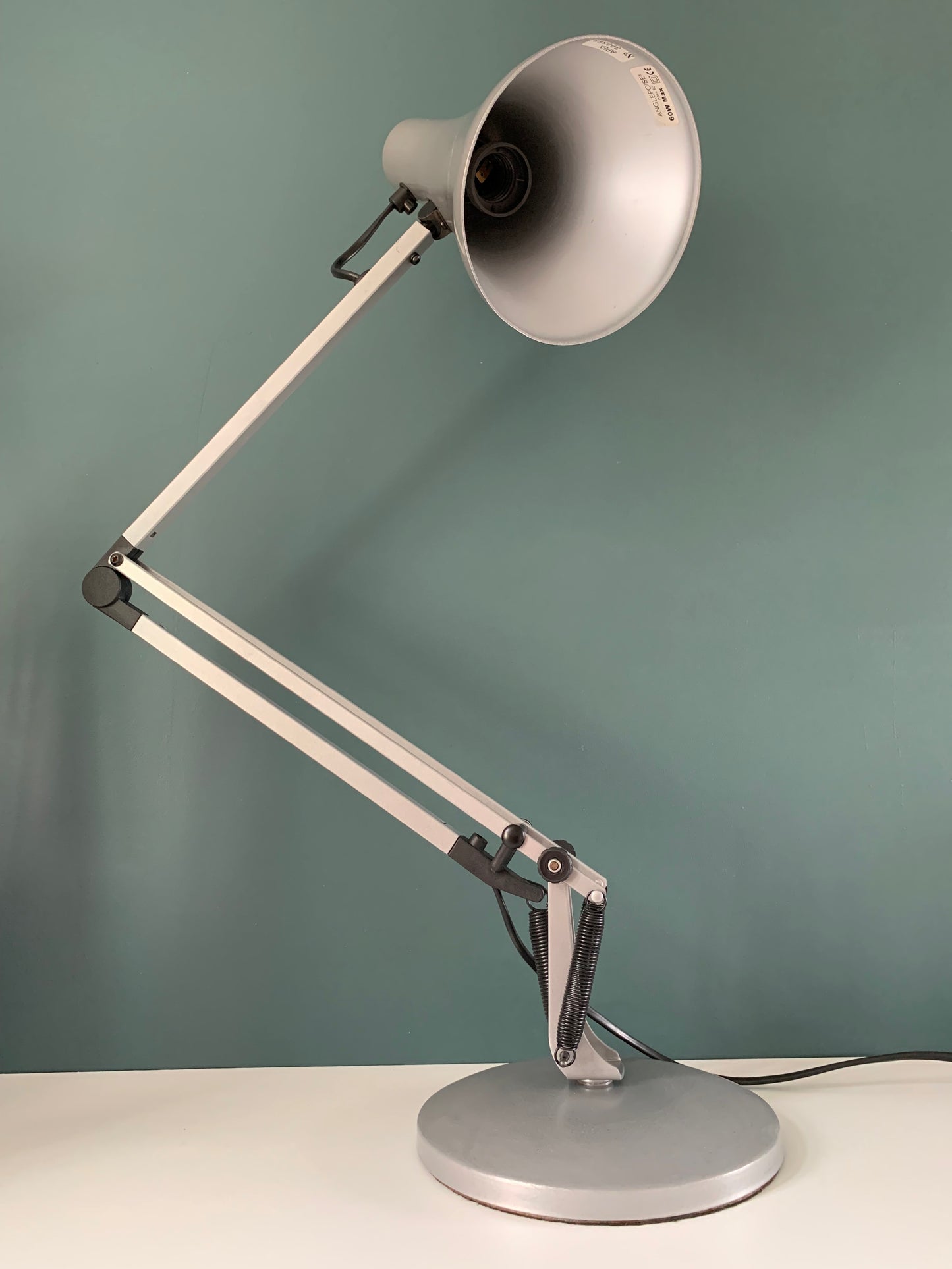 Vintage Silver Grey Anglepoise Desk Office Lamp 1980s British Design