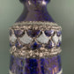 Mid Century Italian Cobalt Blue Silver Pottery Table Lamp Bitossi Ceramic 1960s 1970s