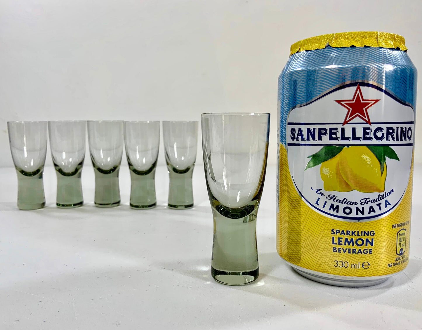 Vintage Holmegaard Canada Smoked Akvavit Shot Glasses Danish Modern Design Mens Presents