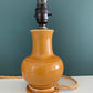Vintage Staffordshire Mustard Yellow Ceramic Table Lamp British English 1960s