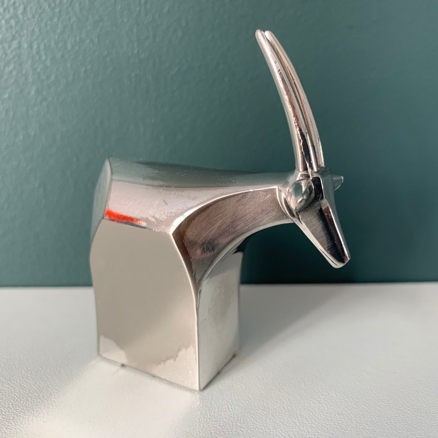 Dansk Silver Antelope Gazelle Paperweight Danish Designs Office Work Job Presents Retro