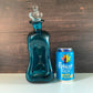 Vintage Holmegaard Danish Kluk ‘Drunken King’ Blue Glass Decanter Glug Bottle Carafe Gifts