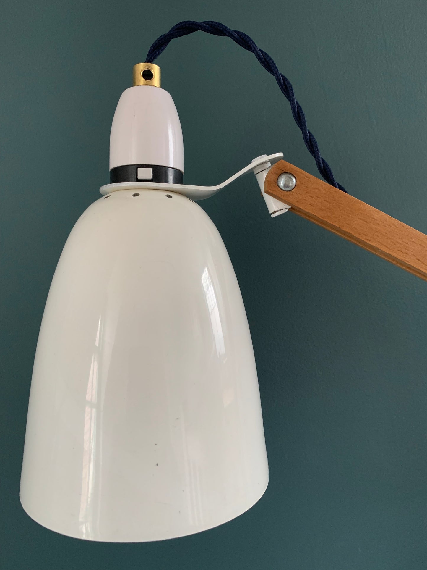 British 1970s White Maclamp Desk Lamp Retro Conran Design