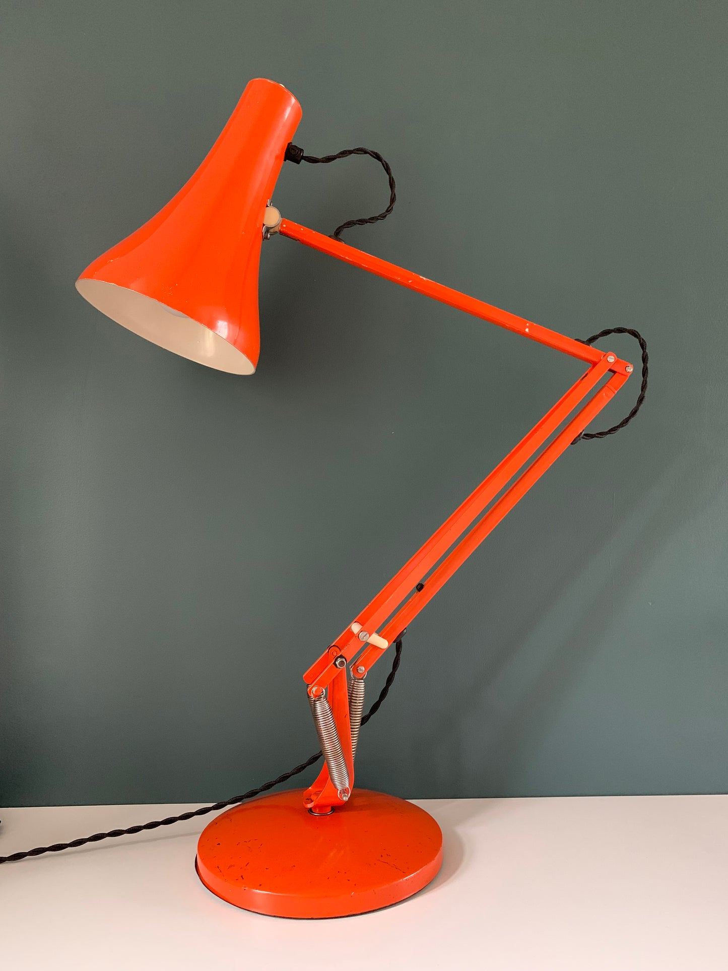Vintage Orange Anglepoise Desk Office Lamp 1970s 1980s British Design