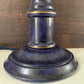 Vintage Blue Wood British Candle Stick Table Lamp 1980s