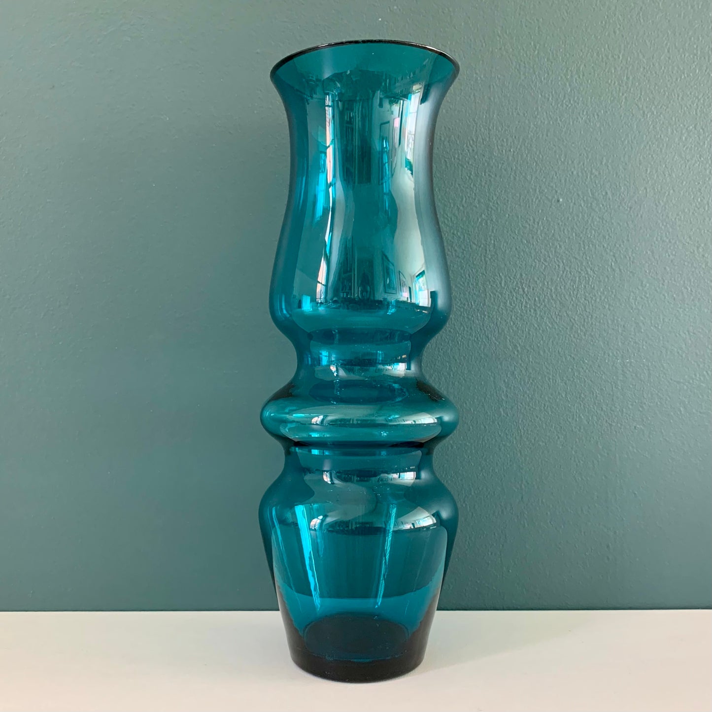 Ryd Swedish Turquoise Blue Glass Bud Vase 1960s 1970s Vintage Retro Scandinavian