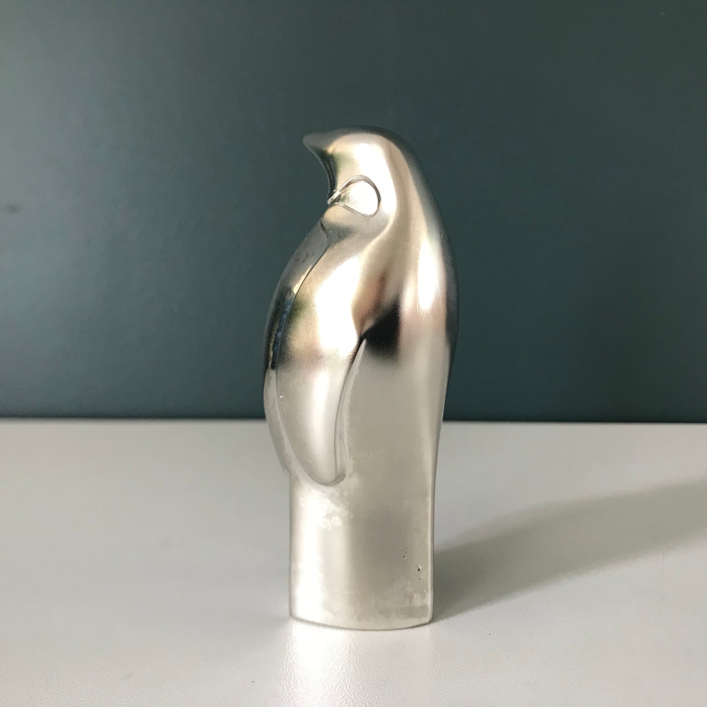 Boxed Dansk Designs Silver Penguin Paperweight Swedish Home Office Work Gift Present
