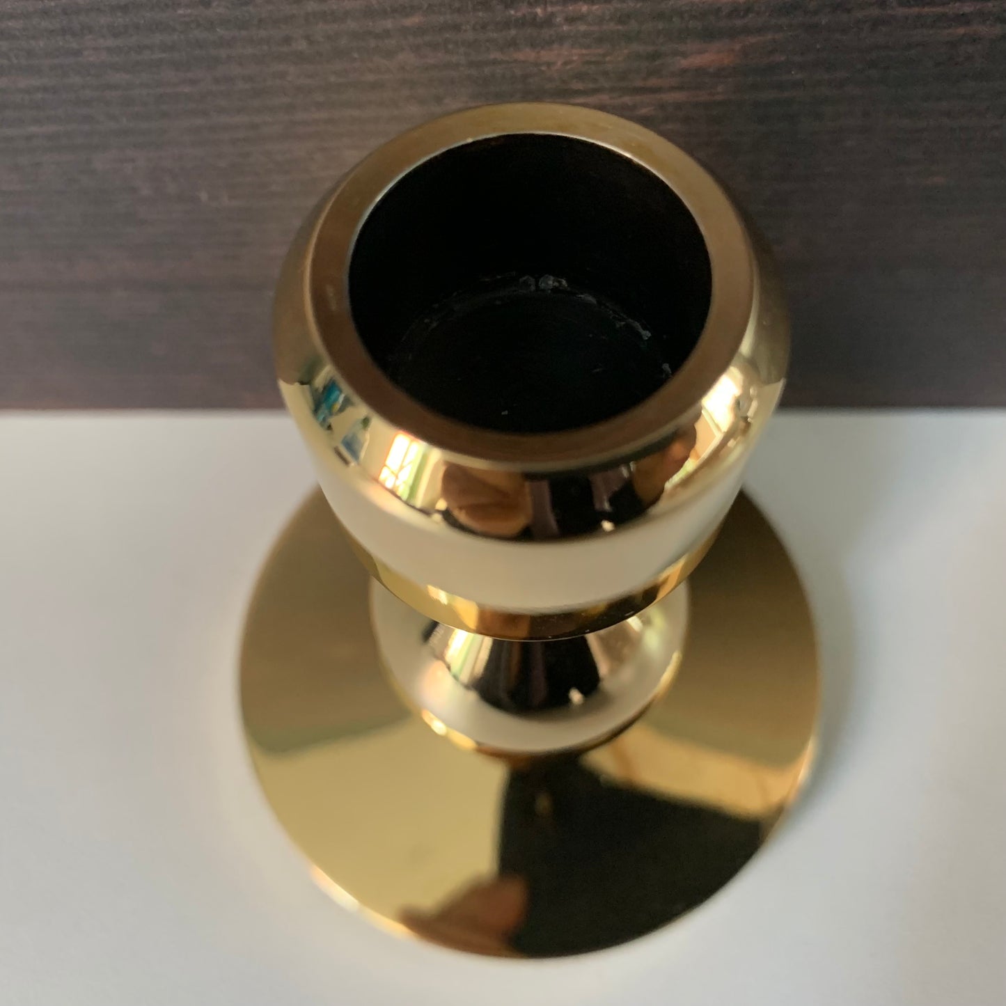 Asmussen 1 Drop Danish Gold Plated Candle Stick Holder 1970s Hamlet