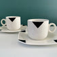 Vintage IKEA Black & White Tea/Coffee Cups & Saucers